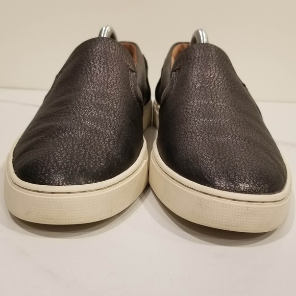 FRYE Women's Ivy Slip On Casual Loafer Pewter Metallic Leather Flat Shoes - Picture 2 of 12